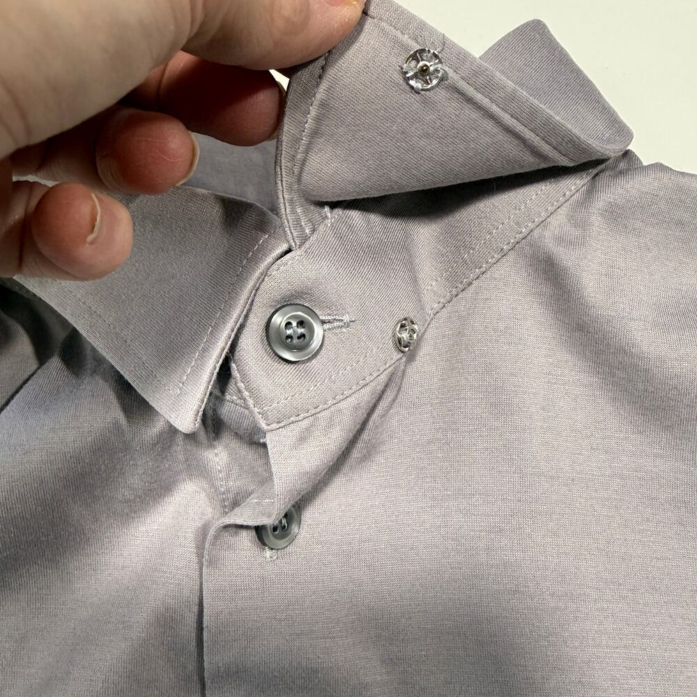 Emporio Armani‎ Slim Fit Button-Front Shirt Men’s Large Gray - Picture 6 of 7